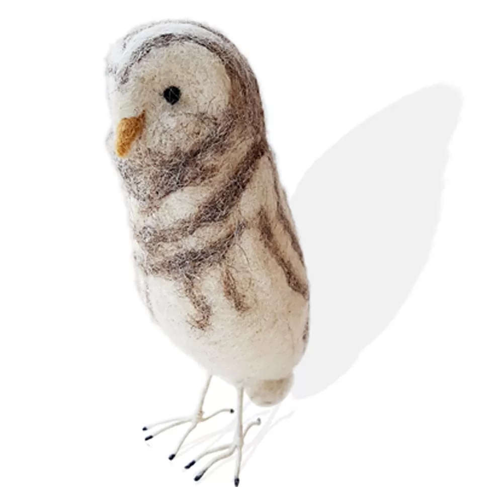 De Kulture Handmade Premium Wool Felt Owl Eco Friendly Needle Felted Ornament Stuffed Decorative Showpiece Ideal for Home Office Party Decoration Holiday Décor, 4x3x7.5 (LWH) Inches